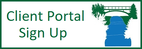 Sign up for Client Portal. Button to sign up for Client Portal