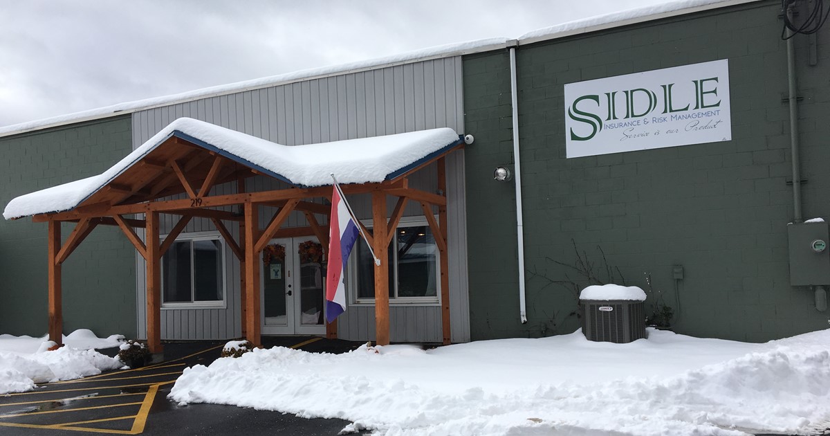 Winter photo of the Sidle Insurance office